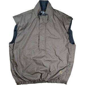 FootJoy DryJoy Rain/Windbreaker Vest Houndstooth Black and Gold Men’s Size Large